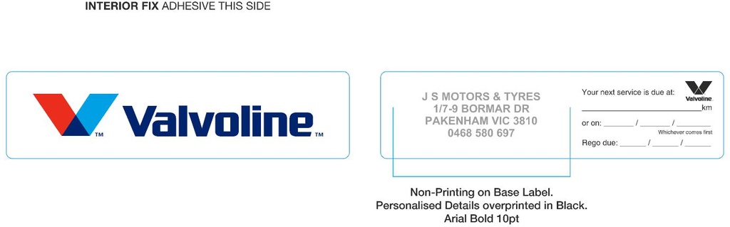 6517 Personal Serv Sticker SLIM Rego (Template)