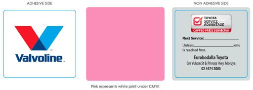 [355809] Castle Hill Toyota Service Labels